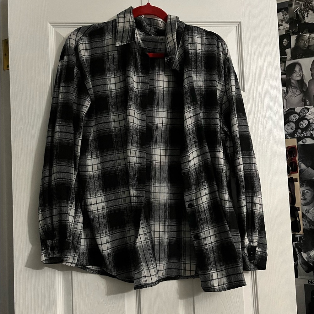 White and black medium flannel